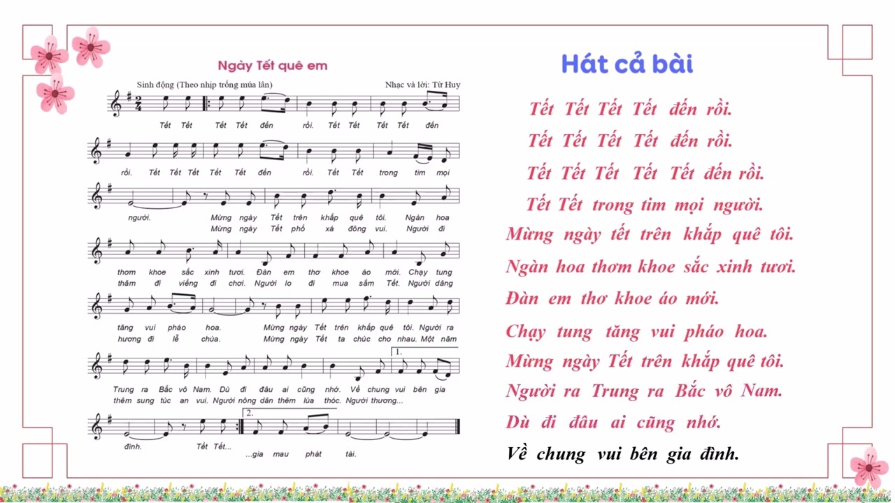 Lời bài hát Ngày Tết Quê Em