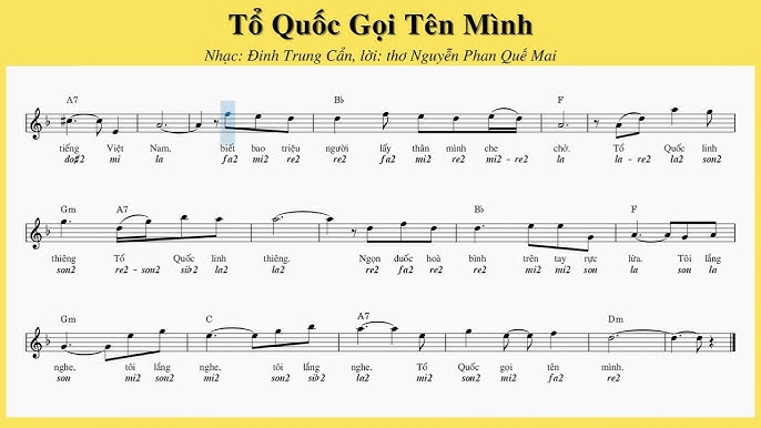 Hợp âm bài hát Tổ Quốc Gọi Tên Mình