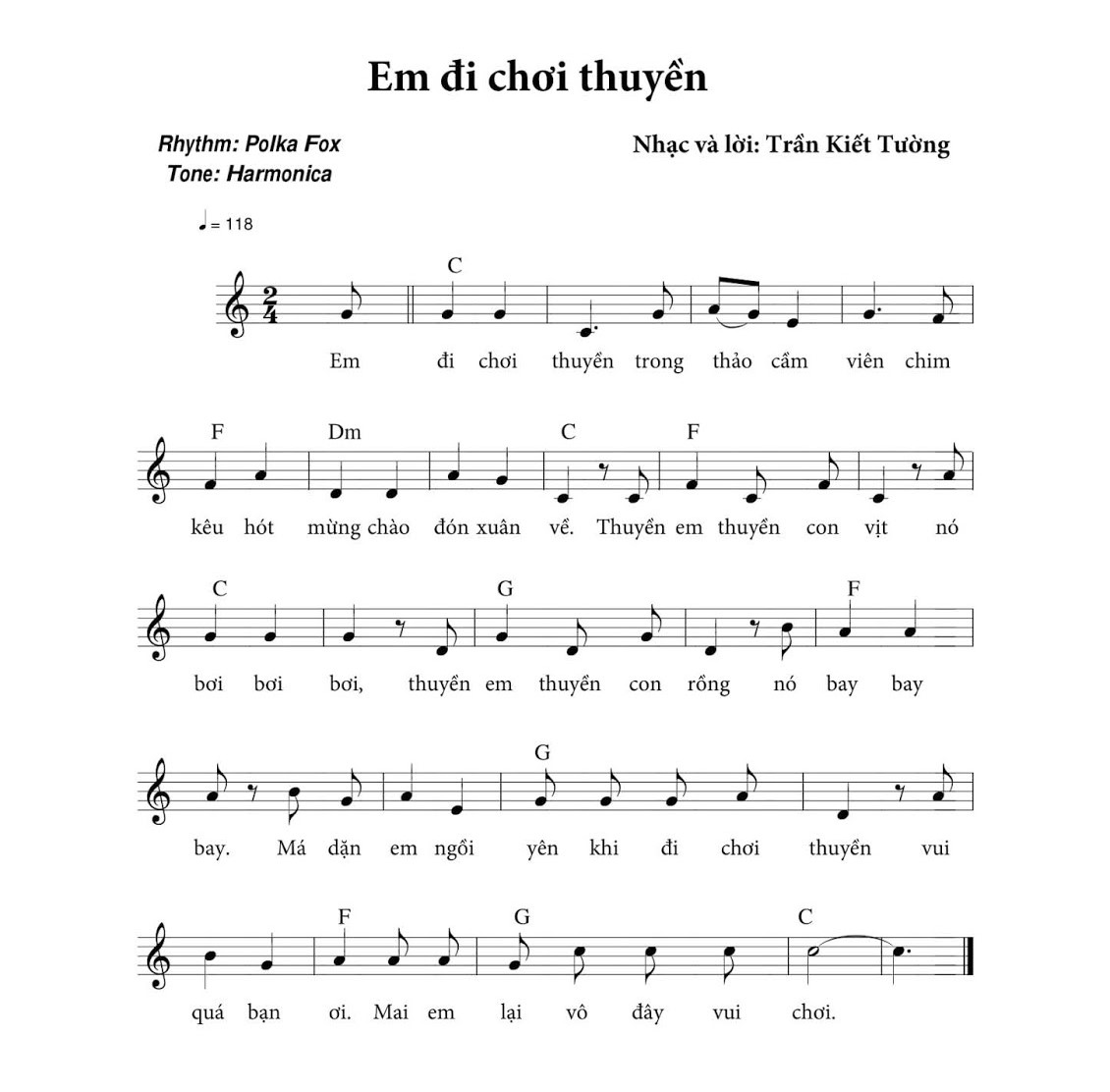 Hợp âm bài hát Em Đi Chơi Thuyền