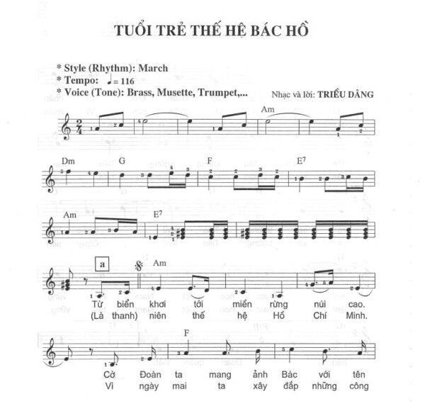 Lời bài hát Tuổi Trẻ Thế Hệ Bác Hồ