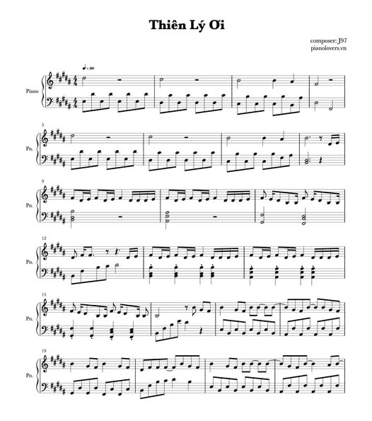 Thien Ly Oi | Official Piano Sheet Tutorial