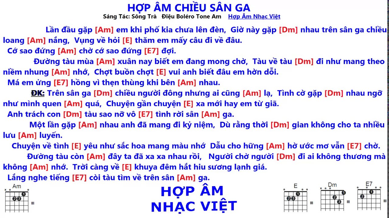 Hợp âm bài hát Chiều Sân Ga