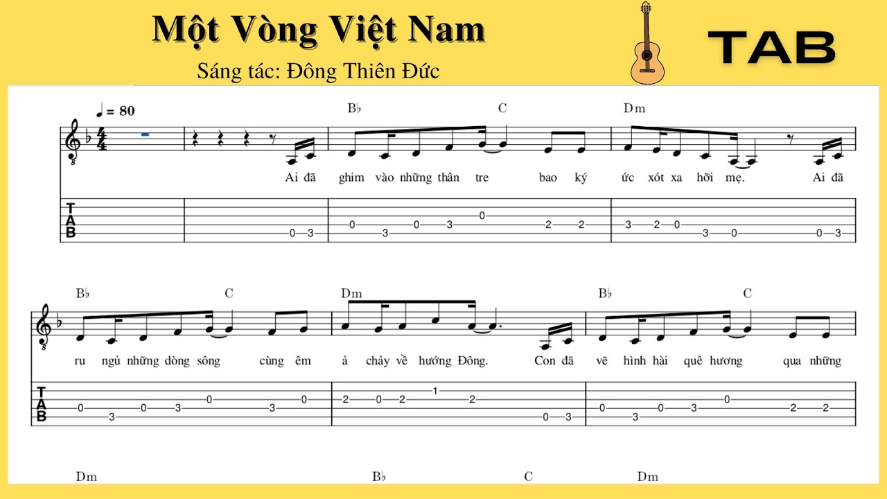 Hợp âm bài hát Một Vòng Việt Nam