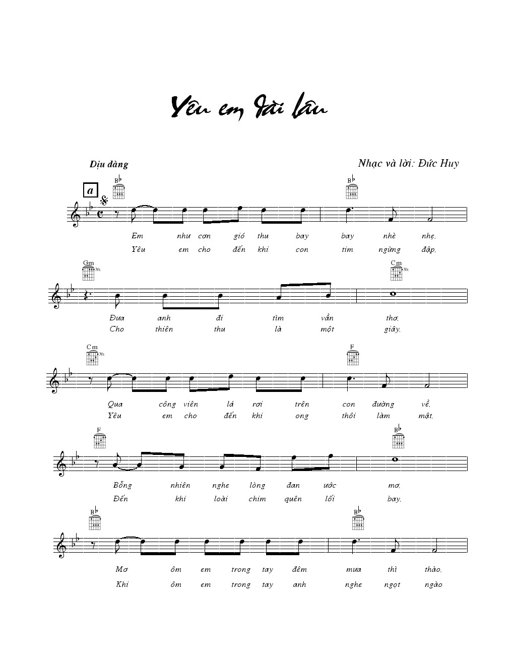 Lời bài hát Yêu Em Dài Lâu