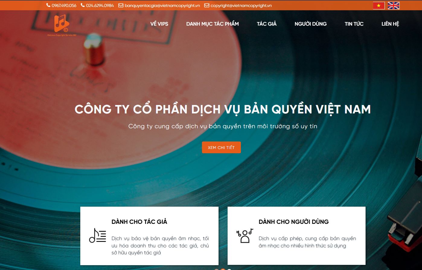 Xin bản quyền bài hát tại VIPS