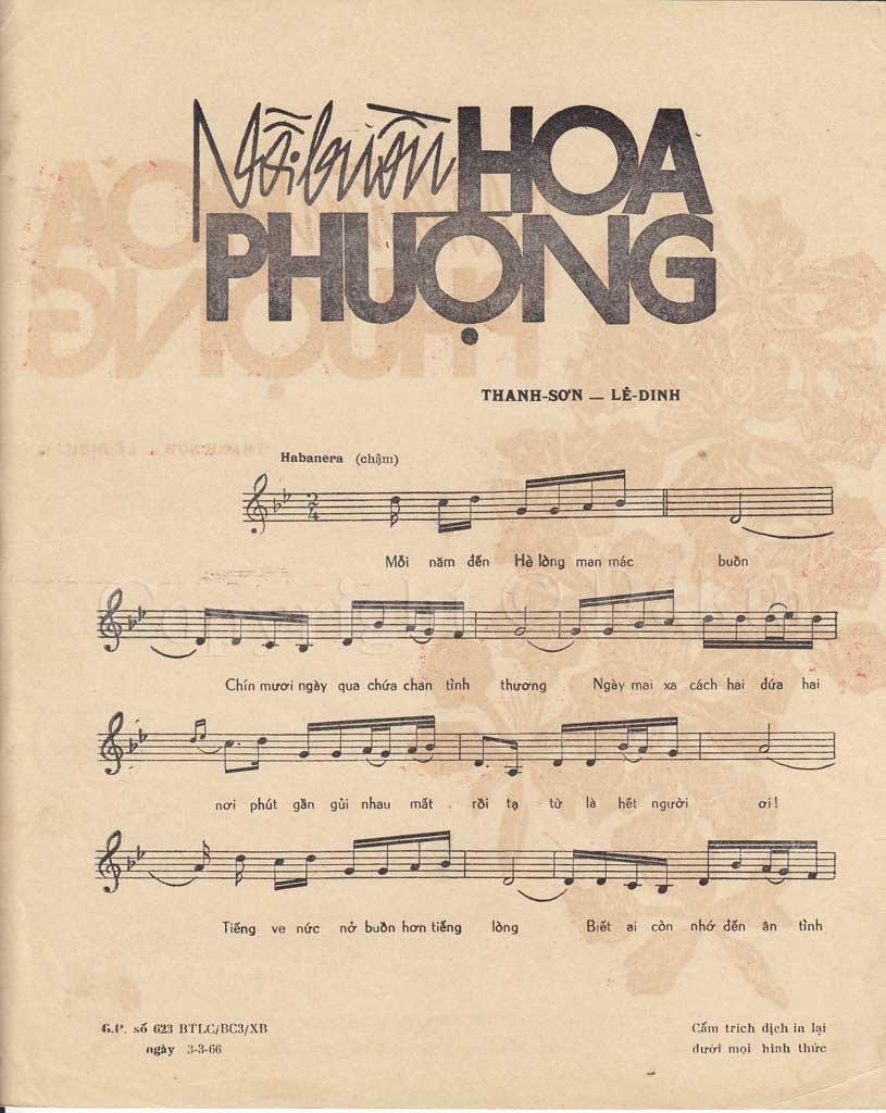 Lời bài hát Nỗi buồn hoa phượng của nhạc sĩ Thanh Sơn