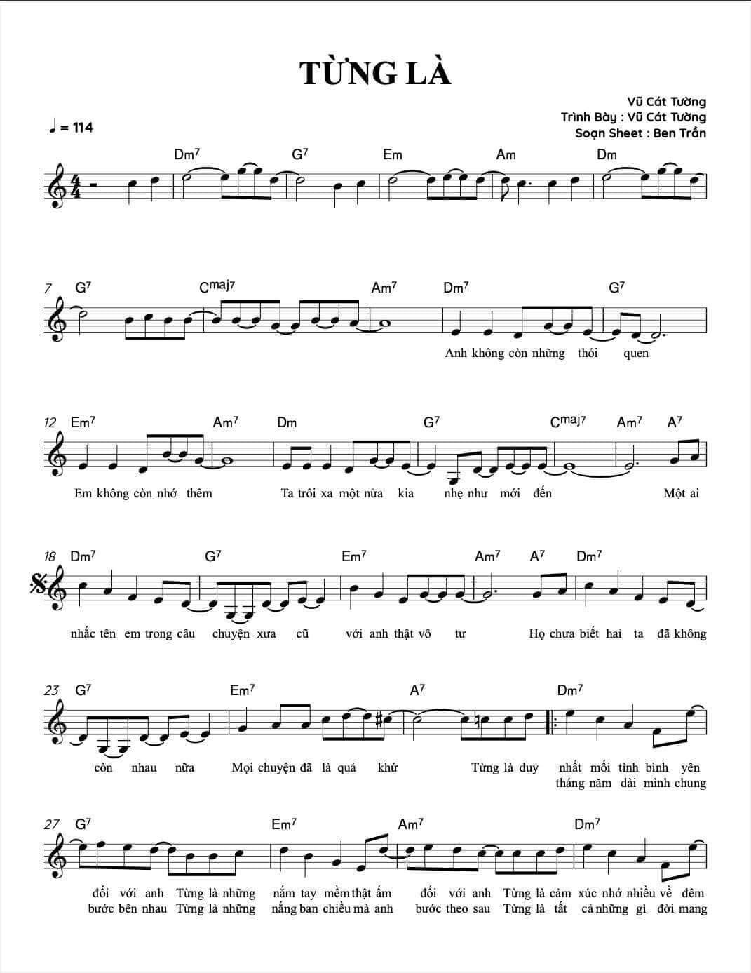 Hợp âm bài hát Từng Là