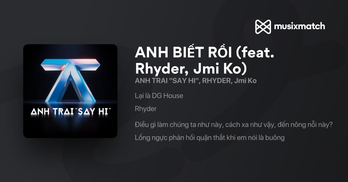 Lời bài hát Anh Biết Rồi