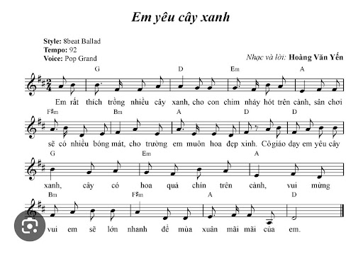Lời bài hát Em Yêu Cây Xanh – Nhạc thiếu nhi về tình yêu thiên nhiên