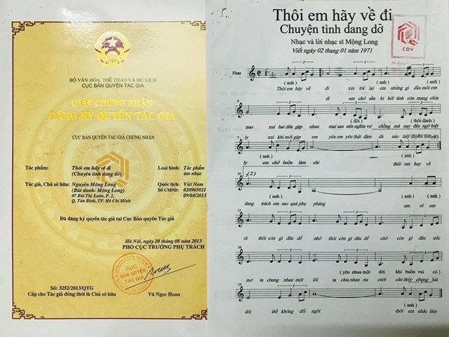Chi tiết mẫu Giấy chứng nhận đăng ký quyền tác giả