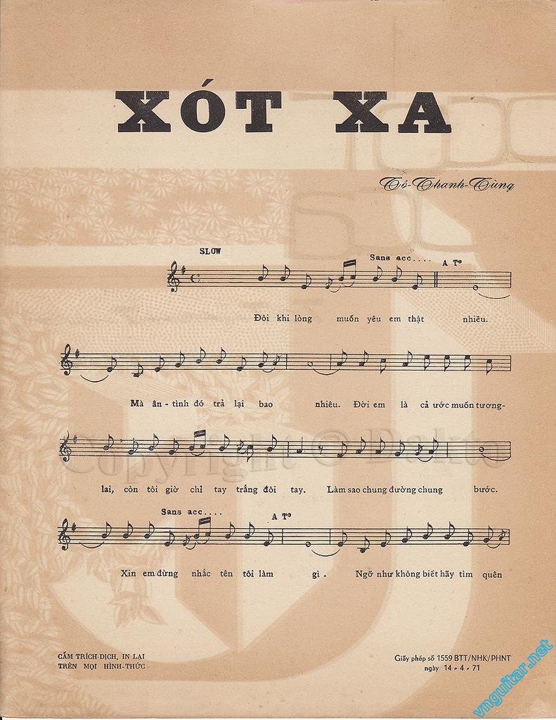 Lời bài hát Xót Xa