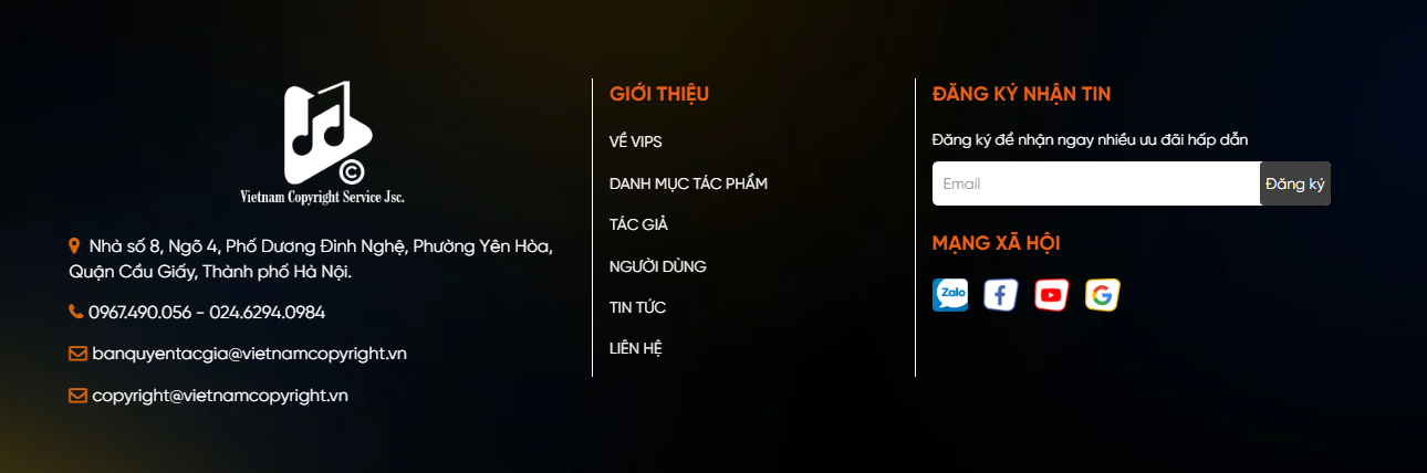 Thông tin liên hệ hỗ trợ của VIPS