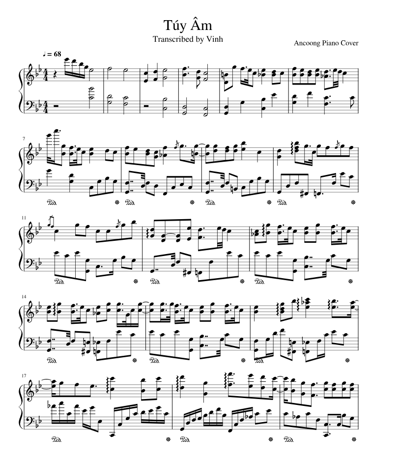 Hợp âm bài hát Túy Âm