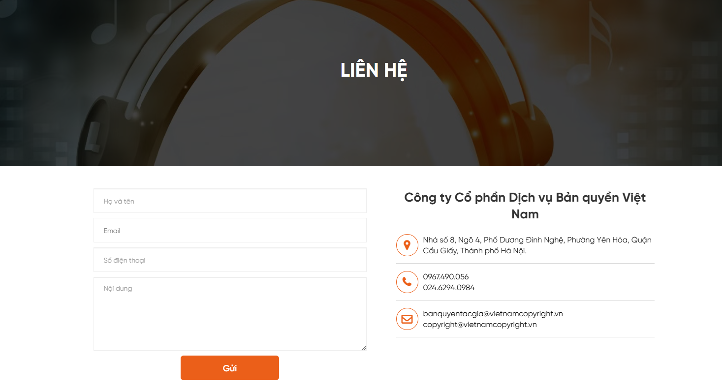 Liên hệ xin phép bản quyền bài hát