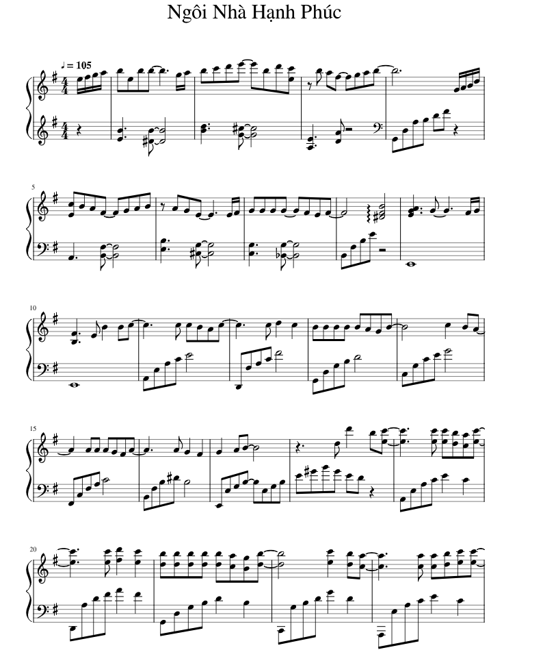 Ngôi Nhà Hạnh Phúc Sheet Music for Piano (Solo)