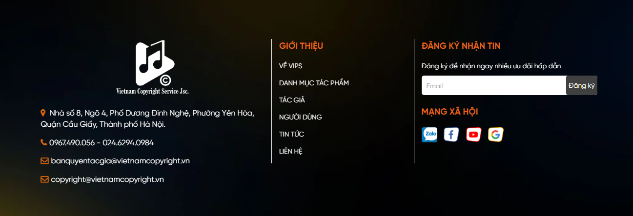 Thông tin liên hệ hỗ trợ của VIPS