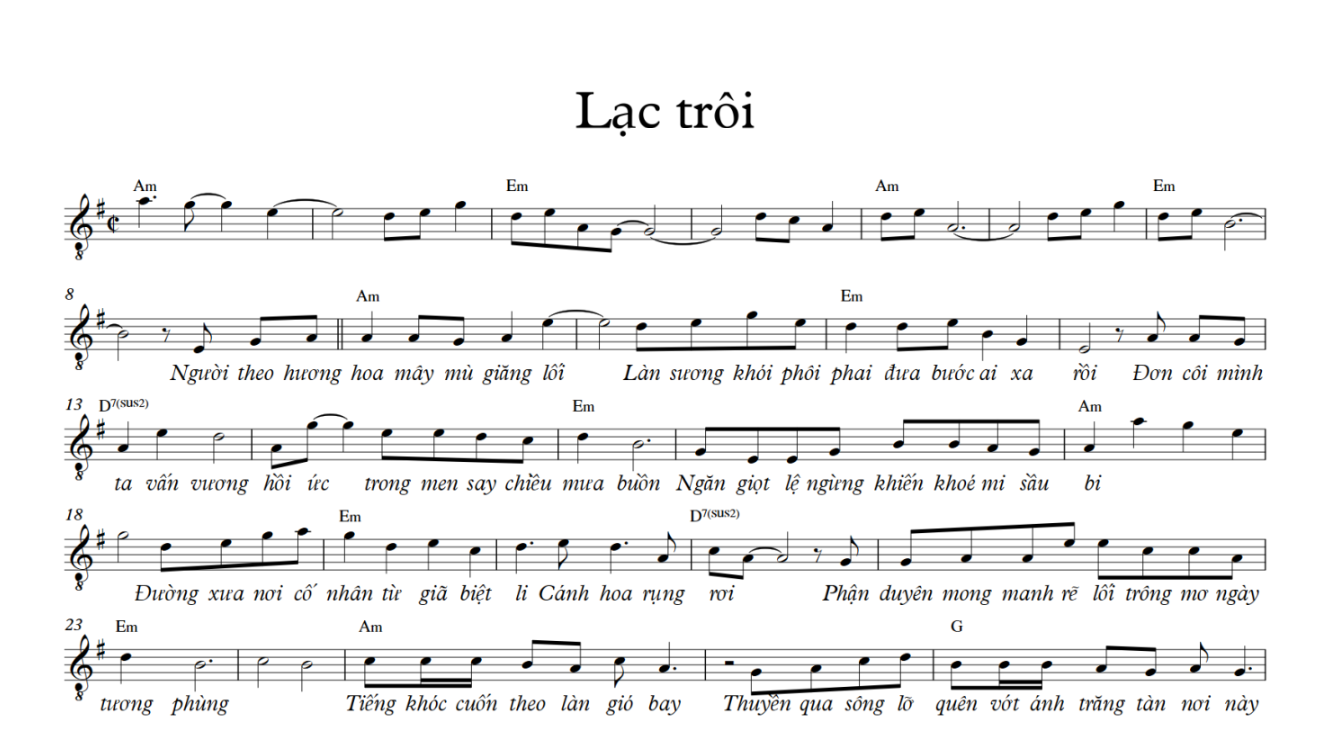Lời bài hát Lạc Trôi
