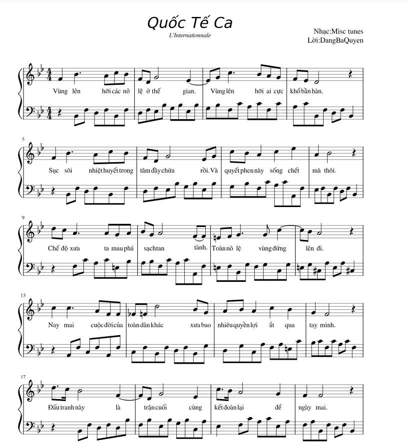 Lời bài hát Quốc Tế Ca