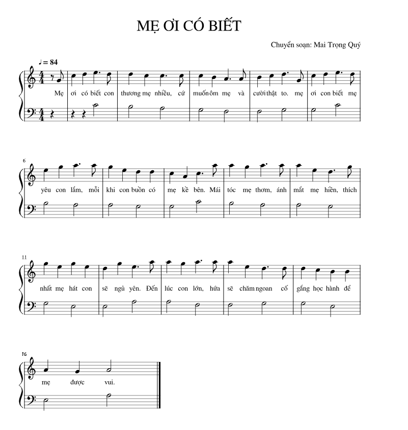 Lời bài hát Mẹ Ơi Có Biết