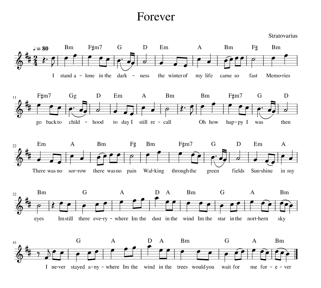 Hợp âm bài hát Forever
