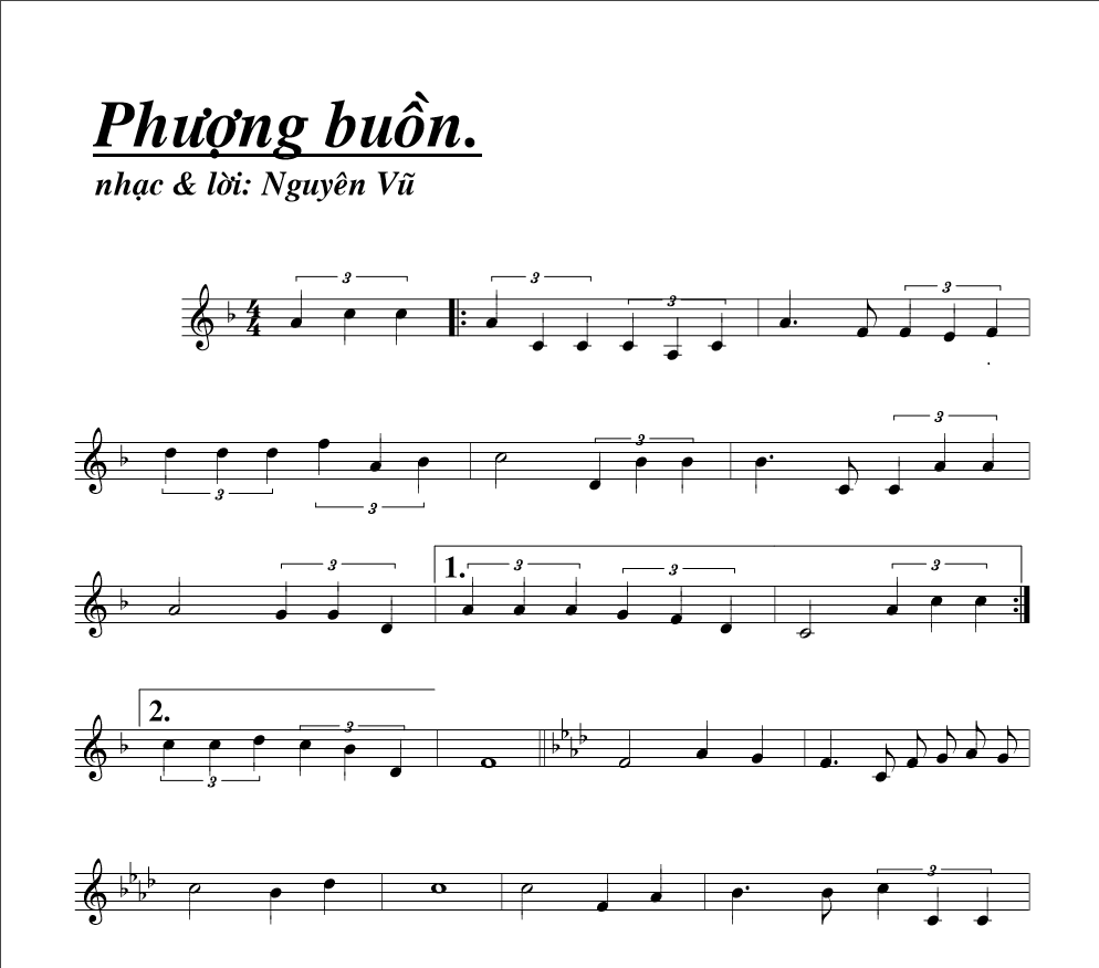 Hợp âm bài hát Phượng Buồn