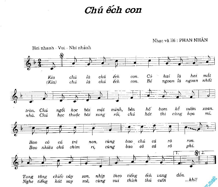 Lời bài hát Chú Ếch Con