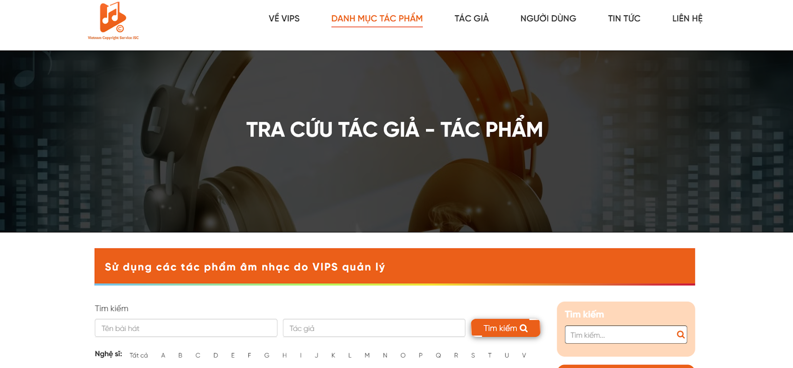 Tra cứu bài hát có thuộc quản lý của VIPS không