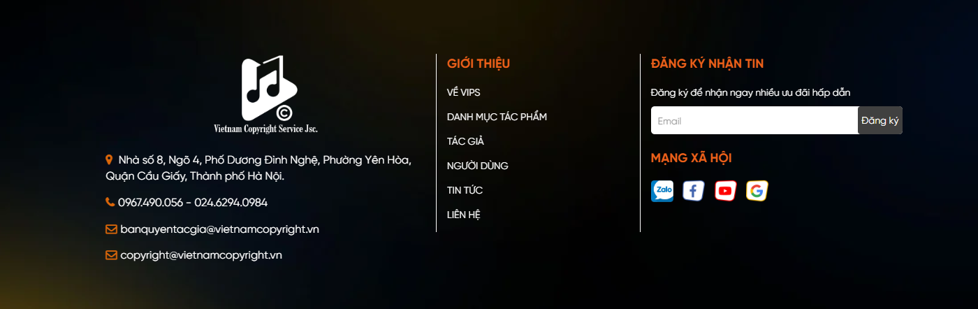 Thông tin liên hệ hỗ trợ của VIPS