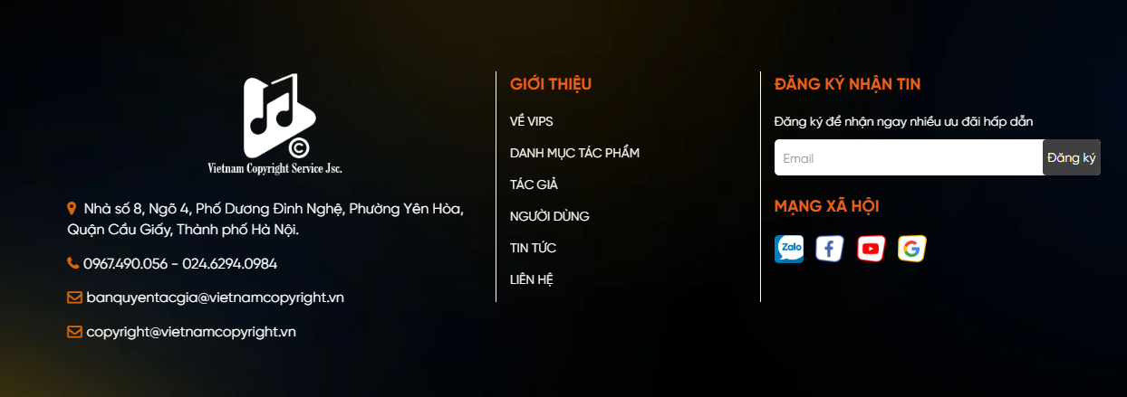 Thông tin liên hệ hỗ trợ của VIPS