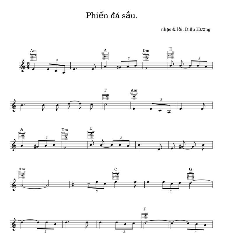 Hợp âm bài hát Phiến Đá Sầu